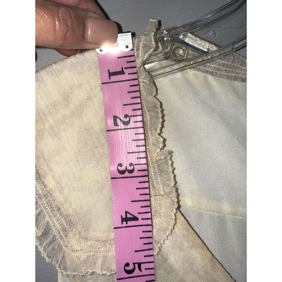 Due Per Due Silk Dress Babydoll Ruffle Ombré Pink Cream Feminine Dainty Flowy 4 - Picture 9 of 16